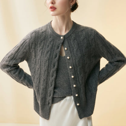 Heritage Cable-Knit Cashmere Cardigan