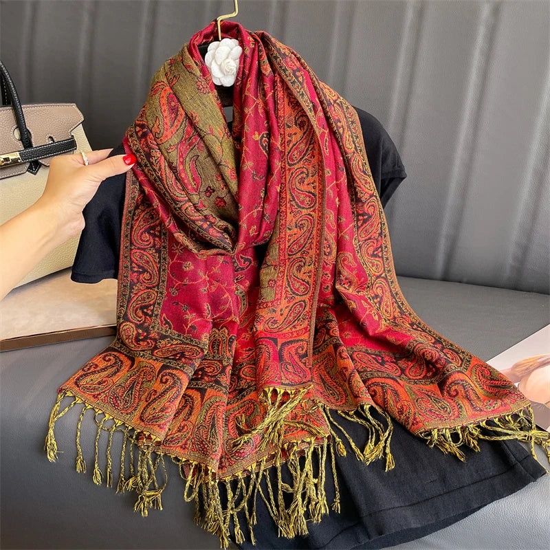 Cashmere Pashmina Shawl Lady Wrap Warm Winter Scarves Design