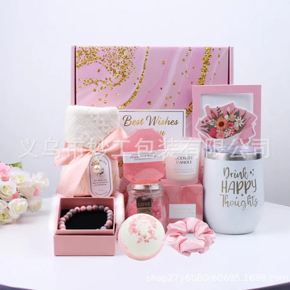 Lavender Spa Gift Set – Tumbler, Bath Salts & Eye Mask