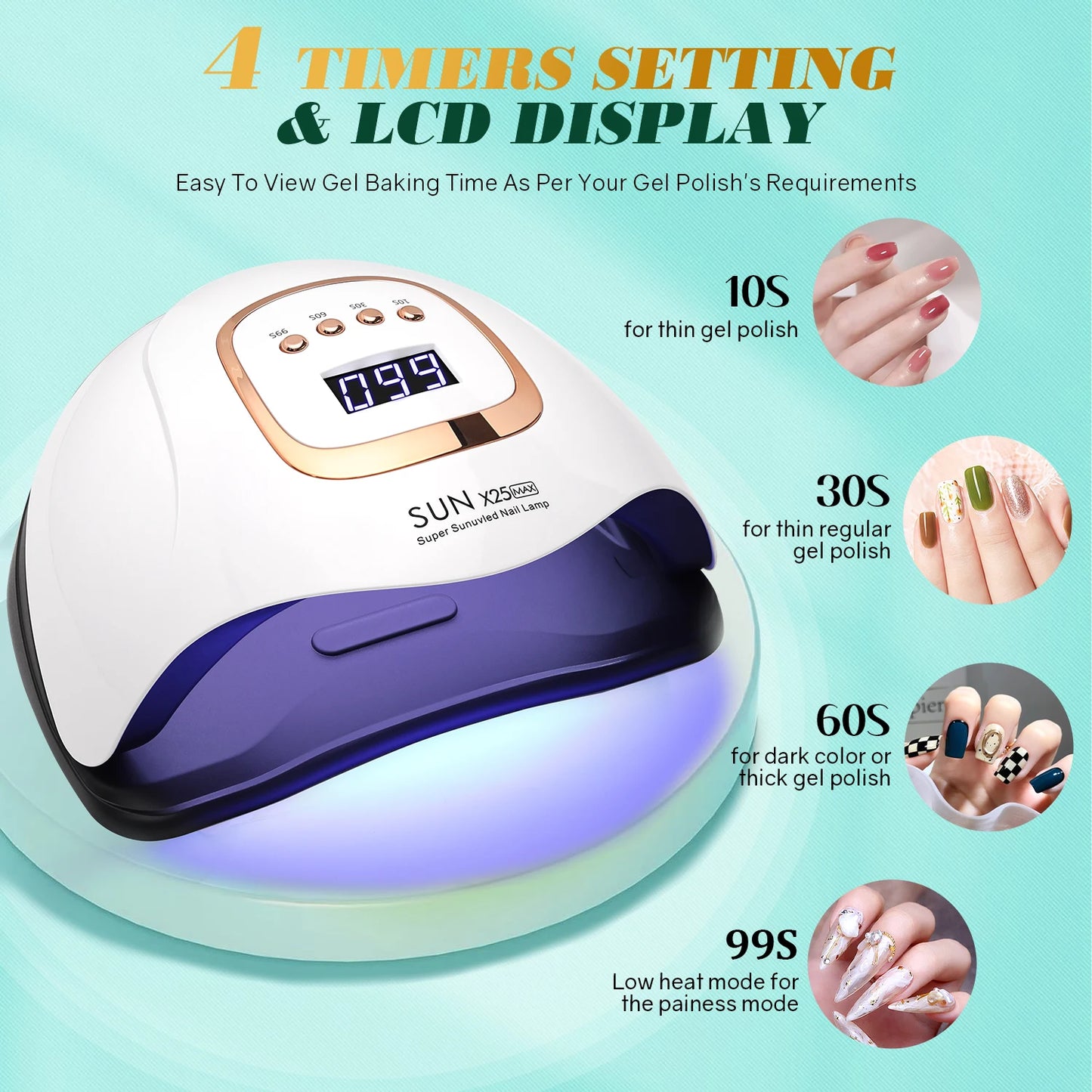 UV LED Nail Lamp 380W – Fast Gel Dryer for Home & Salon