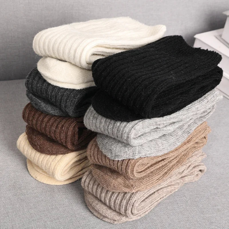 Women Long Socks Cashmere Women Skinny Casual Cotton Over Knee-High Fluffy