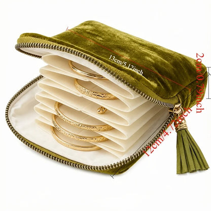 Velvet Travel Jewelry Pouch – Zip Closure