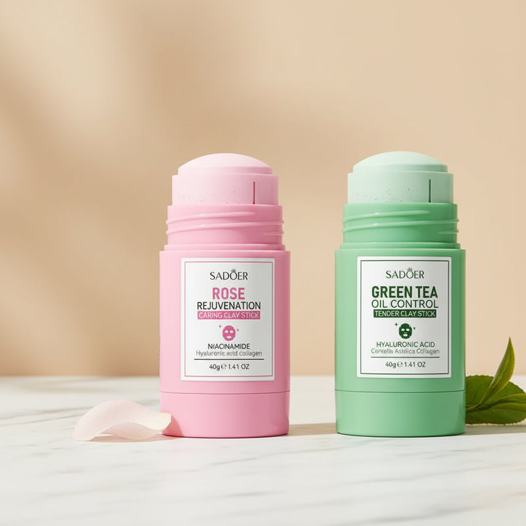 SADOER Green Tea & Rose Mud Mask Stick – Deep Cleansing Clay