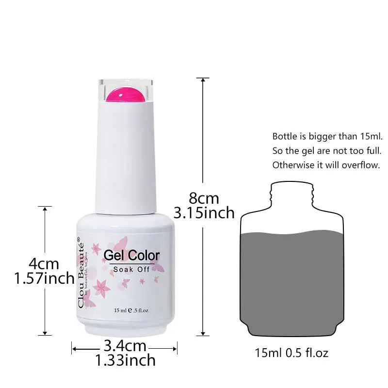 Clou Beaute Neon Gel Polish 15ml – Semi Permanent UV/LED