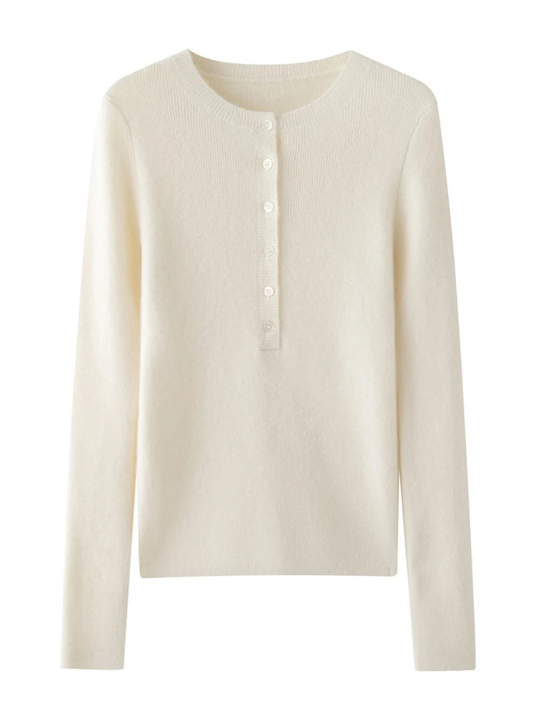 Cashmere Henry Collar Jumper – Fitted Cut