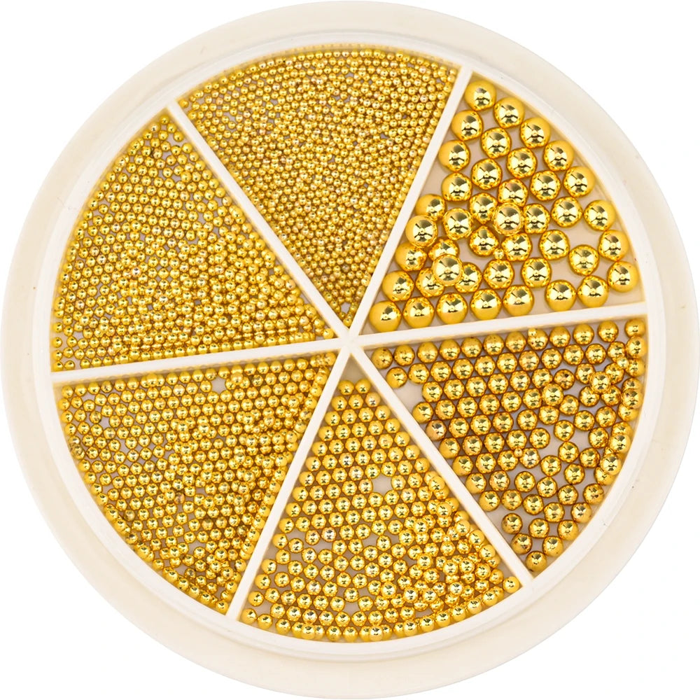 HotPress Caviar Nail Beads – Mixed Size Metallic Charms