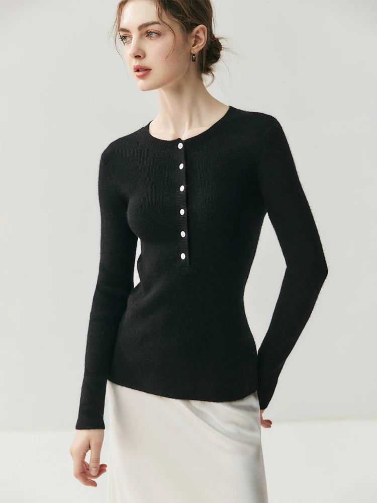 Cashmere Henry Collar Jumper – Fitted Cut