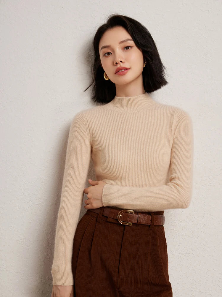 Cashmere Mock Neck Jumper – Slim Fit