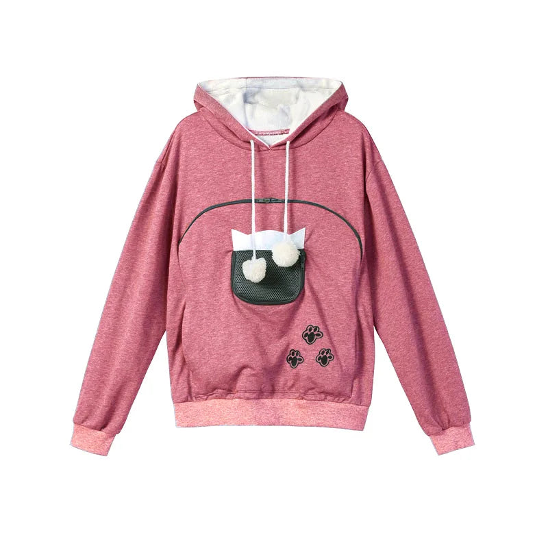 Cuddle Pouch Sweatshirt with Animal Ear Hood