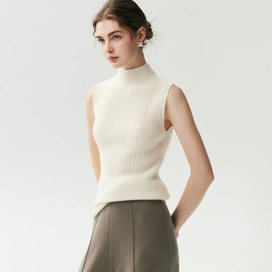 Women's Cashmere Sleeveless Turtleneck Sweater