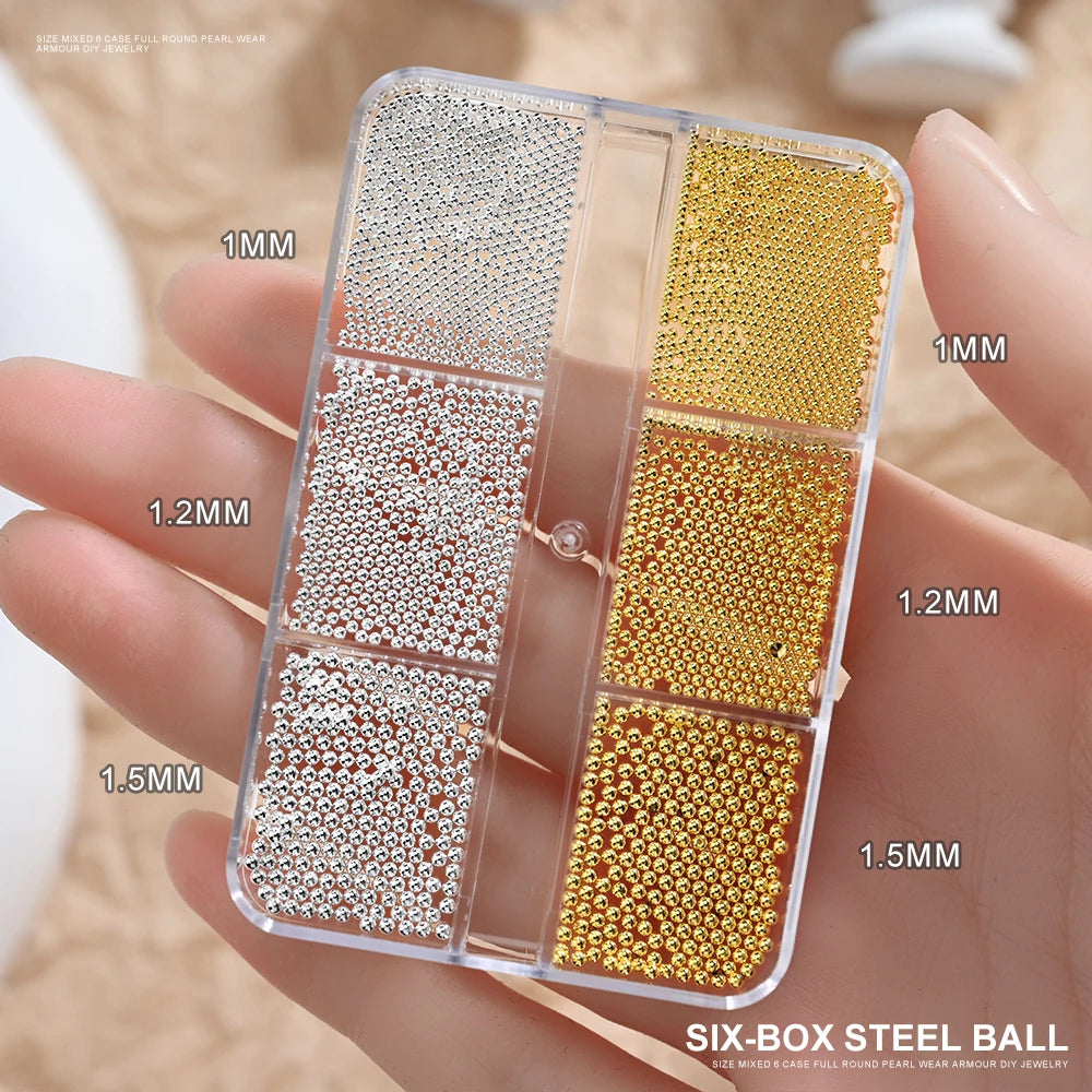 HotPress Caviar Nail Beads – Mixed Size Metallic Charms