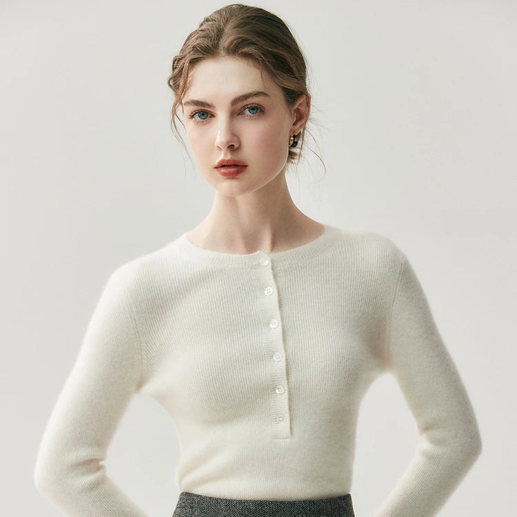 Cashmere Henry Collar Jumper – Fitted Cut