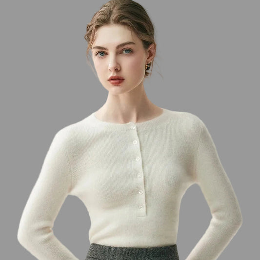 Women’s Cashmere Henry Collar Sweater
