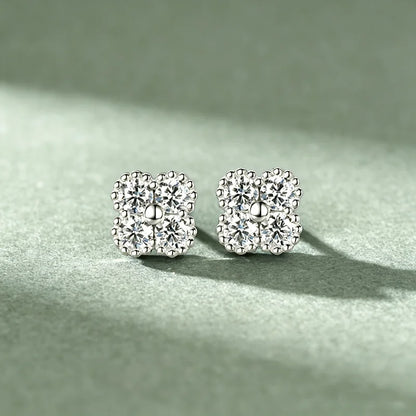 925 Sterling Silver Four-Leaf Moissanite Jewelry Set