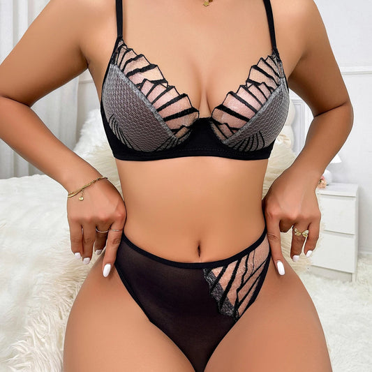 Butterfly Mesh Push-Up Lingerie Set