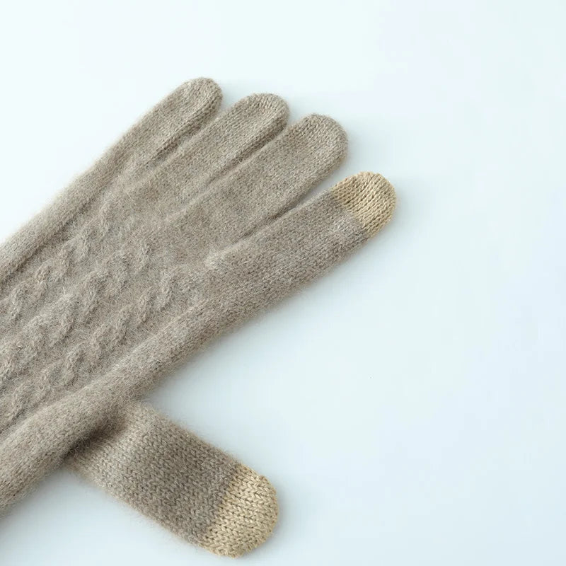 Women’s Cashmere Touchscreen Gloves – Soft Warm Mittens
