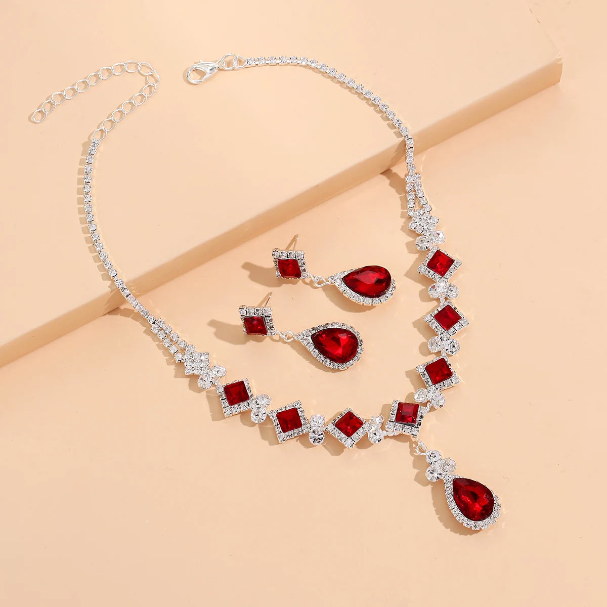 3-piece Women's Claw Chain Series Geometric Droplet Earrings Necklace Set Wedding Banquet Party Holiday Gift 8056