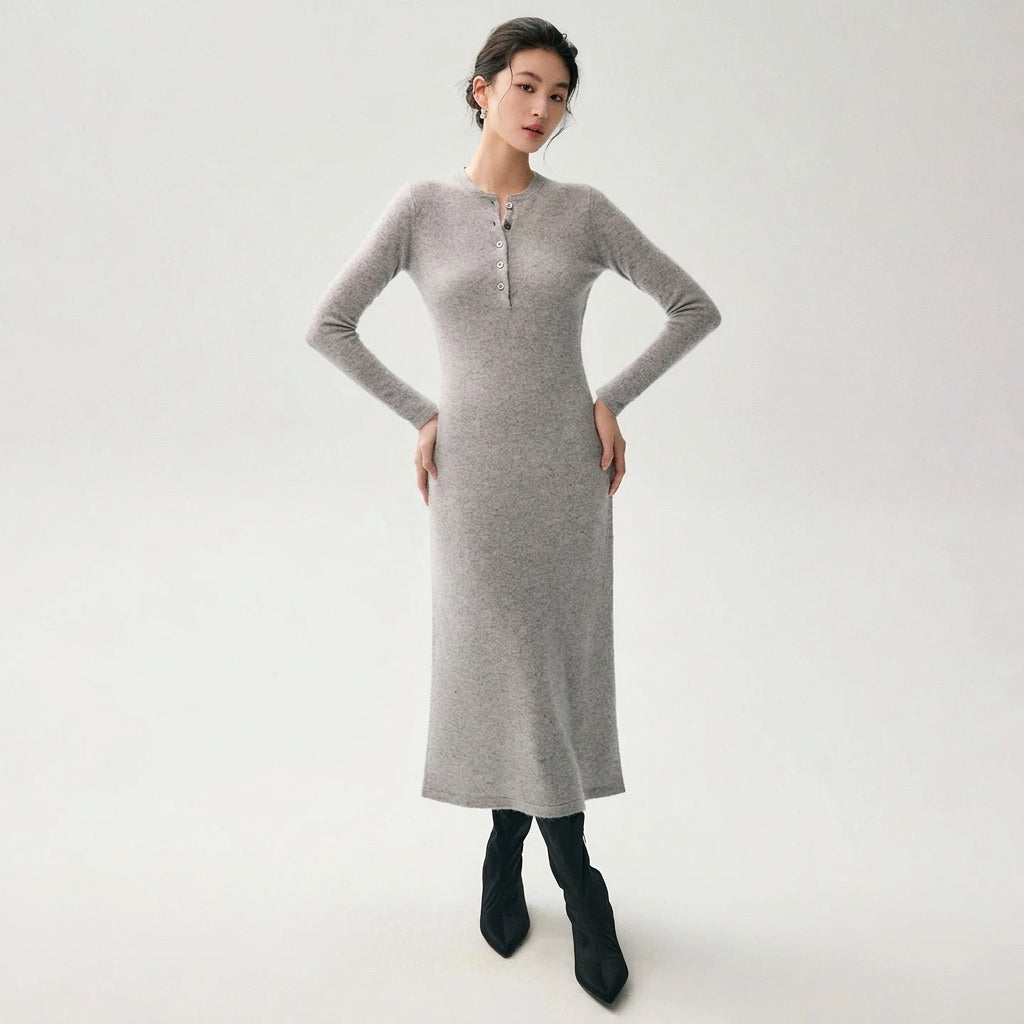 Damen Kaschmir-Strickkleid