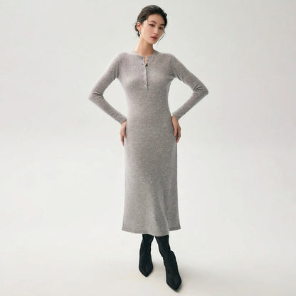 Damen Kaschmir-Strickkleid