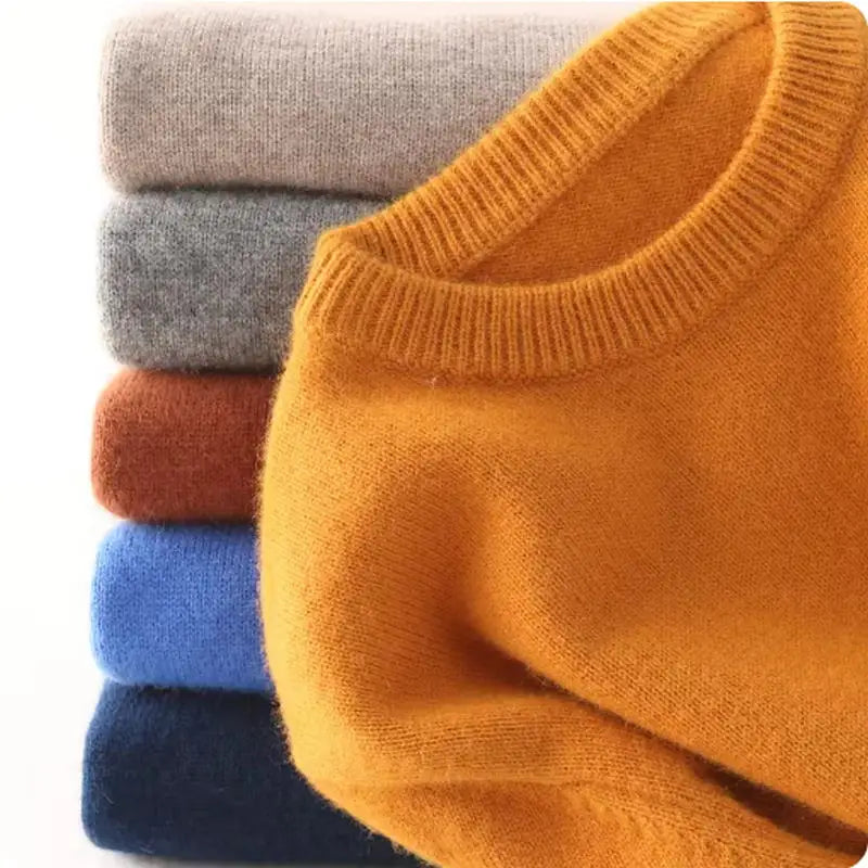 Cashmere Cotton Blended Thick Pullover Men Sweater