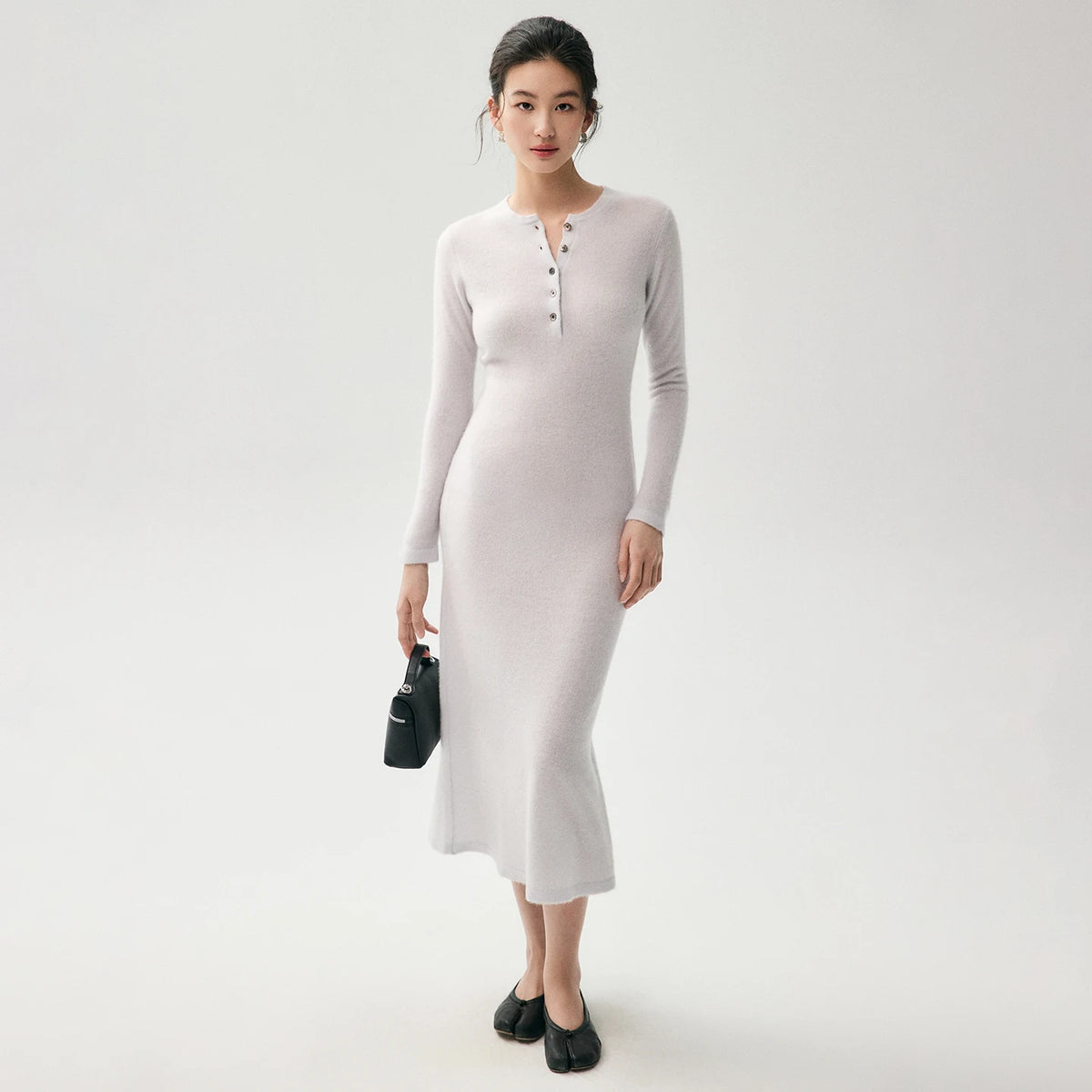 Damen Kaschmir-Strickkleid