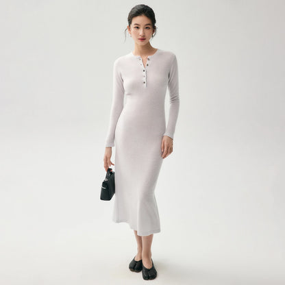 Damen Kaschmir-Strickkleid