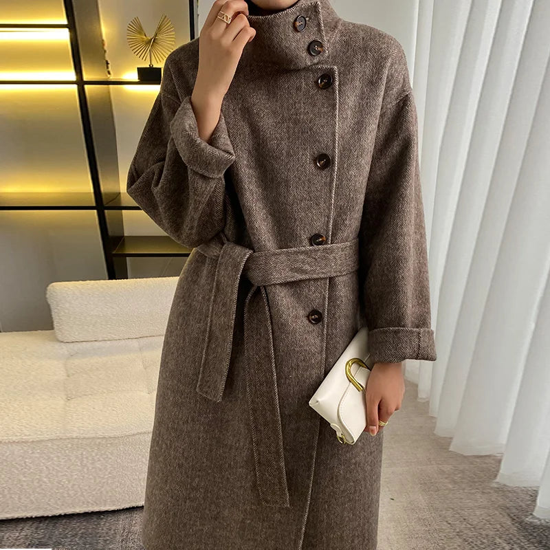 High-end double-sided cashmere pure wool coat