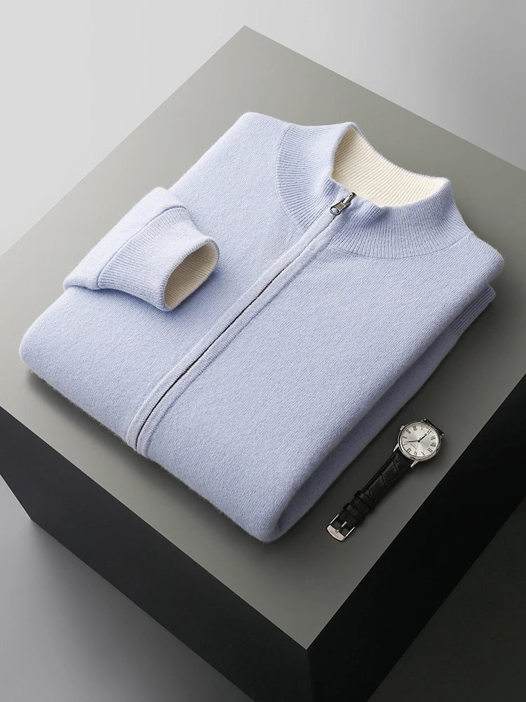 Men’s Merino Wool Zipper Cardigan