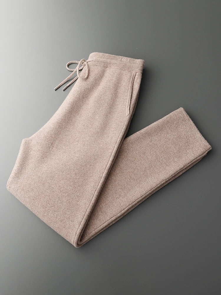 Men's 100% Merino Wool Knit Trousers – Soft, Warm, and Timeless Style