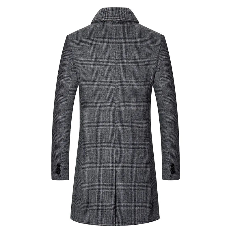 Men Cashmere Wool Blends Long Winter Jackets