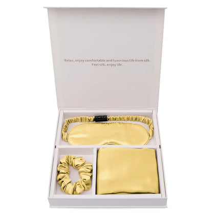 Silk Travel Set – Pillowcase, Eye Mask & Scrunchie | 19 Momme Mulberry Silk