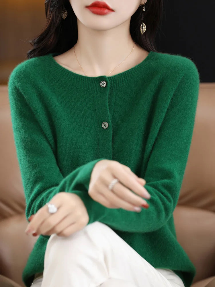 Merino Wool Cardigan – Women’s Chic Knitwear