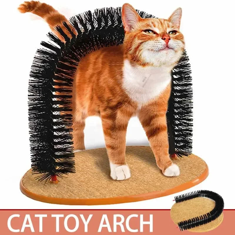 Cat Massage Arch with Interactive Scratching Pad