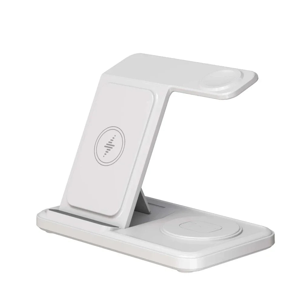 3-in-1 Kabellose Ladestation – Handy, Uhr & Kopfhörer