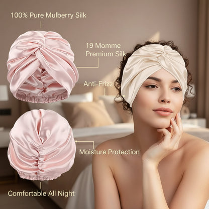 Bonnet Turban en Soie de Mûrier 100 %