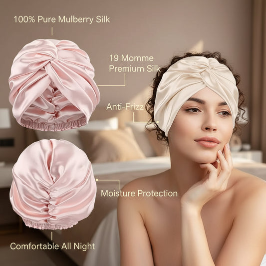 Bonnet Turban en Soie de Mûrier 100 %