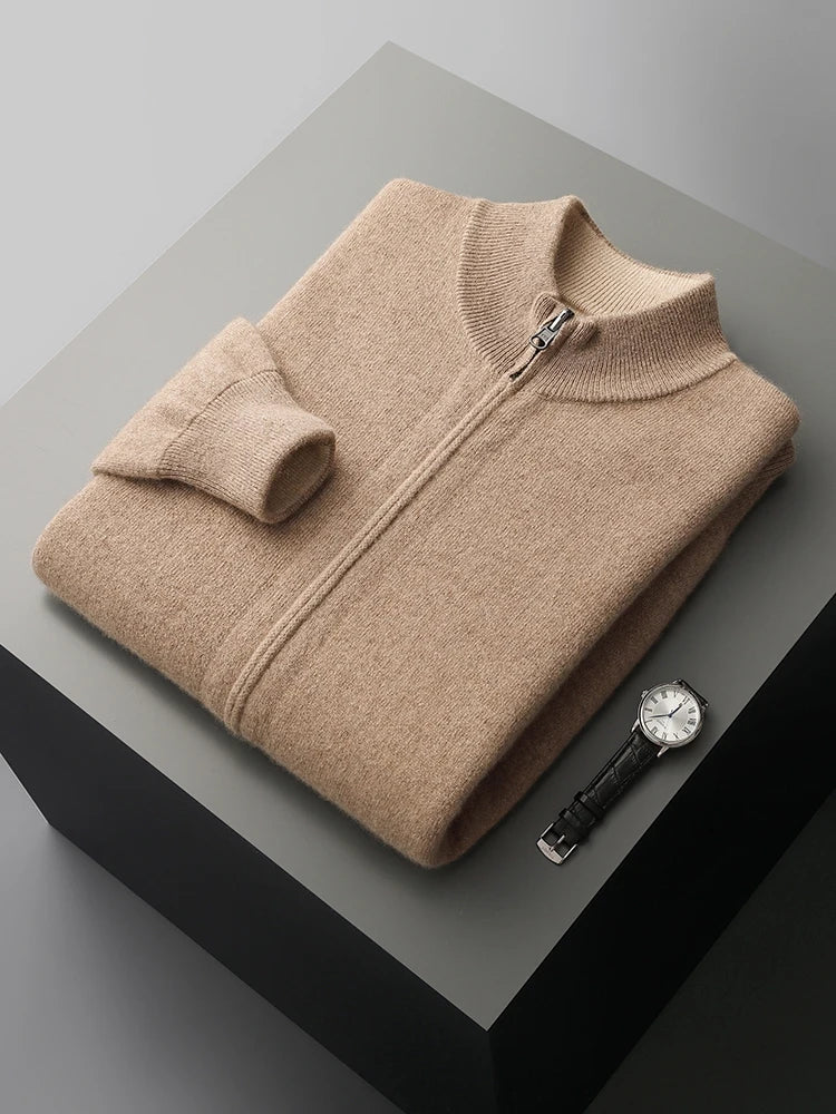 Men’s Merino Wool Zipper Cardigan