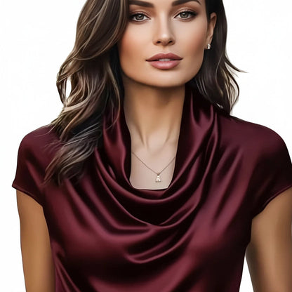 Satin Cowl Neck Blouse – Elegant Style