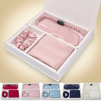 Silk Travel Set – Pillowcase, Eye Mask & Scrunchie | 19 Momme Mulberry Silk