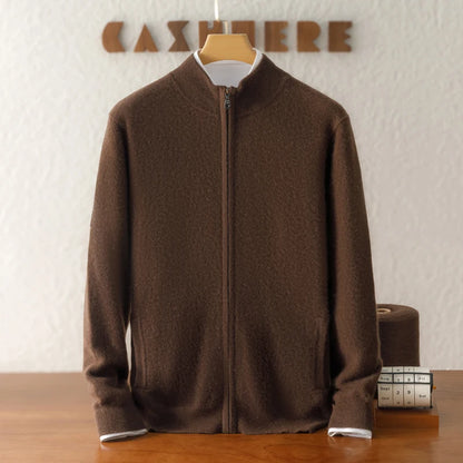 100% Pure Cashmere Men's Half-Zip Cardigan