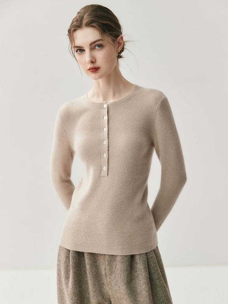 Cashmere Henry Collar Jumper – Fitted Cut