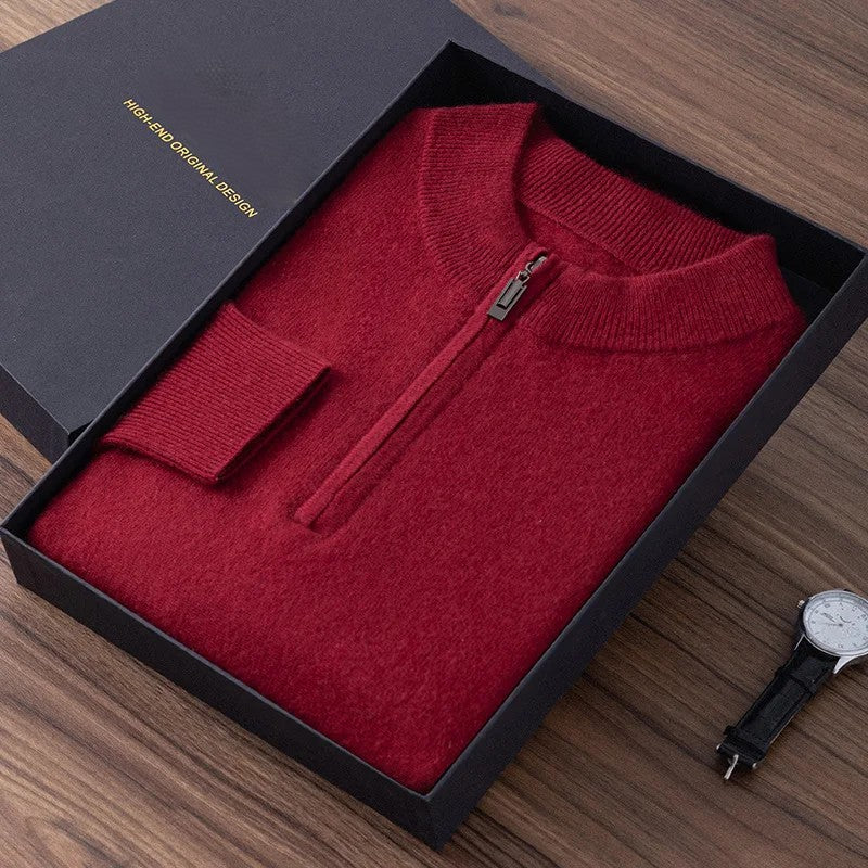 Men’s Cashmere Zipper Pullover