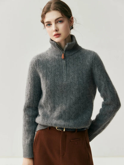 Women’s Cashmere Zip Sweater