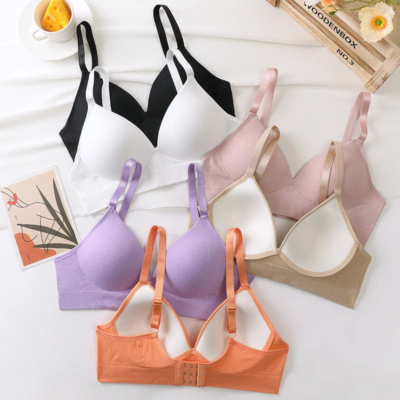 Ice Silk Seamless Bra Set