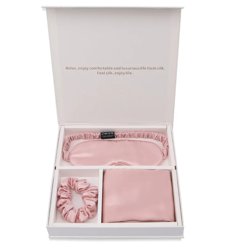 Silk Travel Set – Pillowcase, Eye Mask & Scrunchie | 19 Momme Mulberry Silk