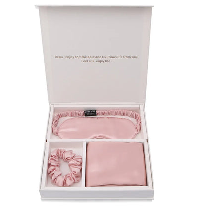 Silk Travel Set – Pillowcase, Eye Mask & Scrunchie | 19 Momme Mulberry Silk