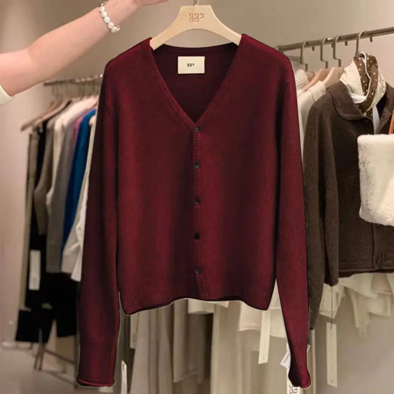 Merino Wool V-Neck Cardigan