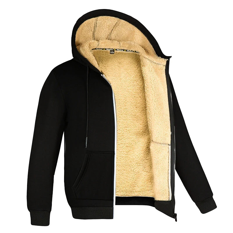 Winter Windproof Warm Thick Fleece Jackets Men Fashion Casual Coat Male