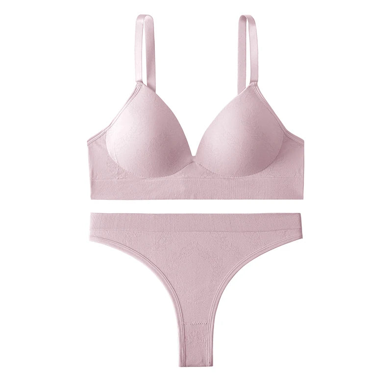 Ice Silk Seamless Bra Set