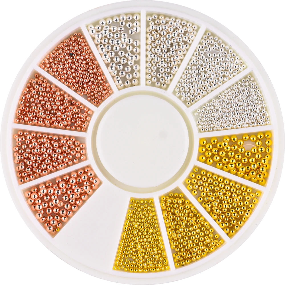 HotPress Caviar Nail Beads – Mixed Size Metallic Charms